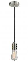 Innovations Lighting 100SN-10BK-5SN - Gatsby - 1 Light - 2 inch - Satin Nickel - Cord hung - Mini Pendant