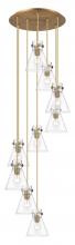 Innovations Lighting 119-410-1PS-BB-G411-8CL - Newton Cone - 9 Light - 22 inch - Brushed Brass - Multi Pendant