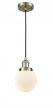 Innovations Lighting 201C-AB-G201-6-LED - Beacon - 1 Light - 6 inch - Antique Brass - Cord hung - Mini Pendant