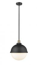 Innovations Lighting 201S-BAB-HFS-121-BK-LED - Hampden - 1 Light - 13 inch - Black Antique Brass - Stem Hung - Pendant