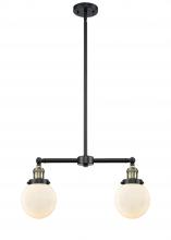 Innovations Lighting 209-BAB-G201-6-LED - Beacon - 2 Light - 23 inch - Black Antique Brass - Stem Hung - Adjustable Island Light