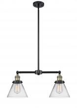 Innovations Lighting 209-BAB-G42-LED - Cone - 2 Light - 21 inch - Black Antique Brass - Stem Hung - Adjustable Island Light
