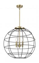 Innovations Lighting 221-3S-AB-CE-22-BK - Lake Placid - 3 Light - 22 inch - Antique Brass - Multi Pendant