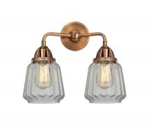 Innovations Lighting 288-2W-AC-G142-LED - Chatham - 2 Light - 14 inch - Antique Copper - Bath Vanity Light
