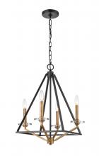 Innovations Lighting 331-4MCR-BBG - Raleigh - 4 Light - 18 inch - Black Brushed Brass - Chain Hung - Mini Chandelier