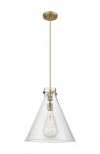 Innovations Lighting 410-1PL-BB-G411-16CL - Newton Cone - 1 Light - 16 inch - Brushed Brass - Cord hung - Pendant