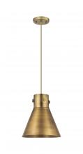 Innovations Lighting 410-1PM-BB-M411-10BB - Newton Cone - 1 Light - 10 inch - Brushed Brass - Cord hung - Pendant