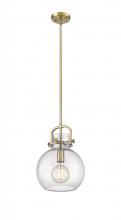 Innovations Lighting 410-1SM-BB-G410-10SDY - Newton Sphere - 1 Light - 8 inch - Brushed Brass - Stem Hung - Mini Pendant