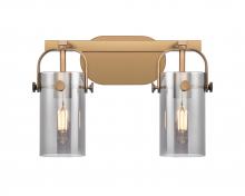 Innovations Lighting 423-2W-BB-G423-7SM - Pilaster II Cylinder - 2 Light - 15 inch - Brushed Brass - Bath Vanity Light