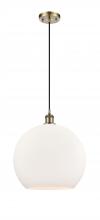 Innovations Lighting 516-1P-AB-G121-14-LED - Athens - 1 Light - 14 inch - Antique Brass - Cord hung - Pendant