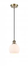 Innovations Lighting 516-1P-AB-G121-6-LED - Athens - 1 Light - 6 inch - Antique Brass - Cord hung - Mini Pendant