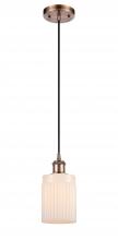 Innovations Lighting 516-1P-AC-G341-LED - Hadley - 1 Light - 5 inch - Antique Copper - Cord hung - Mini Pendant
