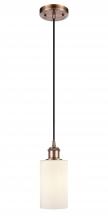 Innovations Lighting 516-1P-AC-G801-LED - Clymer - 1 Light - 4 inch - Antique Copper - Cord hung - Mini Pendant