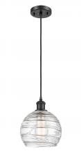 Innovations Lighting 516-1P-BK-G1213-8 - Athens Deco Swirl - 1 Light - 8 inch - Matte Black - Cord hung - Mini Pendant