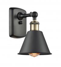 Innovations Lighting 516-1W-BAB-M8-LED - Smithfield - 1 Light - 7 inch - Black Antique Brass - Sconce