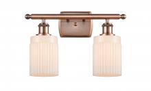 Innovations Lighting 516-2W-AC-G341-LED - Hadley - 2 Light - 15 inch - Antique Copper - Bath Vanity Light