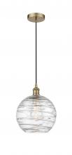 Innovations Lighting 616-1P-AB-G1213-10-LED - Athens Deco Swirl - 1 Light - 10 inch - Antique Brass - Cord hung - Mini Pendant