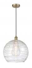 Innovations Lighting 616-1P-AB-G1213-14-LED - Athens Deco Swirl - 1 Light - 14 inch - Antique Brass - Cord hung - Pendant