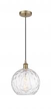 Innovations Lighting 616-1P-AB-G1215-10-LED - Athens Water Glass - 1 Light - 10 inch - Antique Brass - Cord hung - Mini Pendant