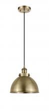 Innovations Lighting 916-1P-AB-MFD-10-AB-LED - Derby - 1 Light - 10 inch - Antique Brass - Cord hung - Mini Pendant