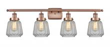 Innovations Lighting 916-4W-AC-G142 - Chatham - 4 Light - 36 inch - Antique Copper - Bath Vanity Light