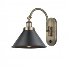 Innovations Lighting 918-1W-AB-M10-BK-LED - Briarcliff - 1 Light - 10 inch - Antique Brass - Sconce