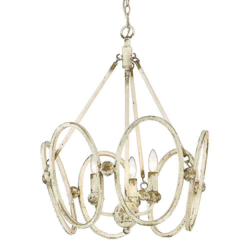 Sabrina 3 Light Pendant in Antique Ivory