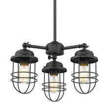 Golden 9808-3 BLK - Seaport 3 Light Chandelier