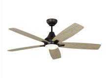 Generation Lighting 5LWDR52AGPD - Lowden 52&#34; Dimmable Indoor/Outdoor Integrated LED Aged Pewter Ceiling Fan with Light Kit, Remote