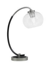 Toltec Company 57-GPMB-202 - Desk Lamp, Graphite & Matte Black Finish, 7&#34; Clear Bubble Glass
