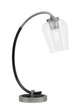 Toltec Company 57-GPMB-210 - Desk Lamp, Graphite & Matte Black Finish, 5&#34; Clear Bubble Glass