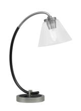 Toltec Company 57-GPMB-302 - Desk Lamp, Graphite & Matte Black Finish, 7&#34; Clear Bubble Glass