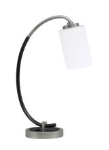 Toltec Company 57-GPMB-310 - Desk Lamp, Graphite & Matte Black Finish, 4&#34; White Muslin Glass