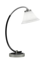 Toltec Company 57-GPMB-311 - Desk Lamp, Graphite & Matte Black Finish, 7&#34; White Muslin Glass