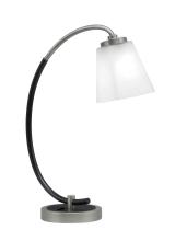 Toltec Company 57-GPMB-460 - Desk Lamp, Graphite & Matte Black Finish, 4.5&#34; Square White Muslin Glass