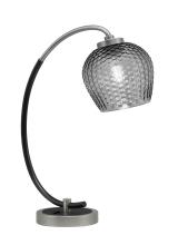 Toltec Company 57-GPMB-4602 - Desk Lamp, Graphite & Matte Black Finish, 6&#34; Smoke Textured Glass