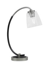 Toltec Company 57-GPMB-461 - Desk Lamp, Graphite & Matte Black Finish, 4.5&#34; Square Clear Bubble Glass