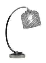 Toltec Company 57-GPMB-4612 - Desk Lamp, Graphite & Matte Black Finish, 6&#34; Smoke Textured Glass