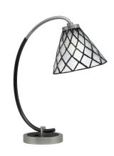 Toltec Company 57-GPMB-9185 - Desk Lamp, Graphite & Matte Black Finish, 7&#34; Diamond Ice Art Glass