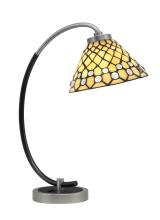 Toltec Company 57-GPMB-9415 - Desk Lamp, Graphite & Matte Black Finish, 7&#34; Starlight Art Glass