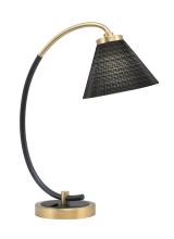 Toltec Company 57-MBNAB-4059 - Desk Lamp, Matte Black & New Age Brass Finish, 7&#34; Black Matrix Glass