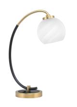Toltec Company 57-MBNAB-4101 - Desk Lamp, Matte Black & New Age Brass Finish, 5.75&#34; White Marble Glass