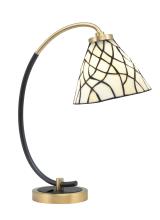 Toltec Company 57-MBNAB-9115 - Desk Lamp, Matte Black & New Age Brass Finish, 7&#34; Sandhill Art Glass