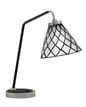 Toltec Company 59-GPMB-9185 - Desk Lamp, Graphite & Matte Black Finish, 7&#34; Diamond Ice Art Glass
