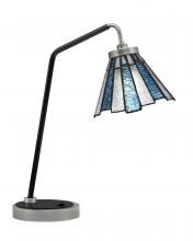 Toltec Company 59-GPMB-9325 - Desk Lamp, Graphite & Matte Black Finish, 7&#34; Sea Ice Art Glass