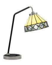 Toltec Company 59-GPMB-9405 - Desk Lamp, Graphite & Matte Black Finish, 7&#34; Diamond Peak Art Glass
