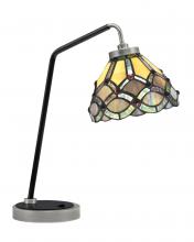 Toltec Company 59-GPMB-9435 - Desk Lamp, Graphite & Matte Black Finish, 7&#34; Grand Merlot Art Glass