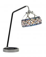 Toltec Company 59-GPMB-9485 - Desk Lamp, Graphite & Matte Black Finish, 7&#34; Royal Merlot Art Glass