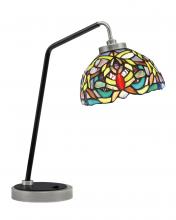 Toltec Company 59-GPMB-9905 - Desk Lamp, Graphite & Matte Black Finish, 7&#34; Kaleidoscope Art Glass