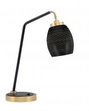 Toltec Company 59-MBNAB-4029 - Desk Lamp, Matte Black & New Age Brass Finish, 5&#34; Black Matrix Glass